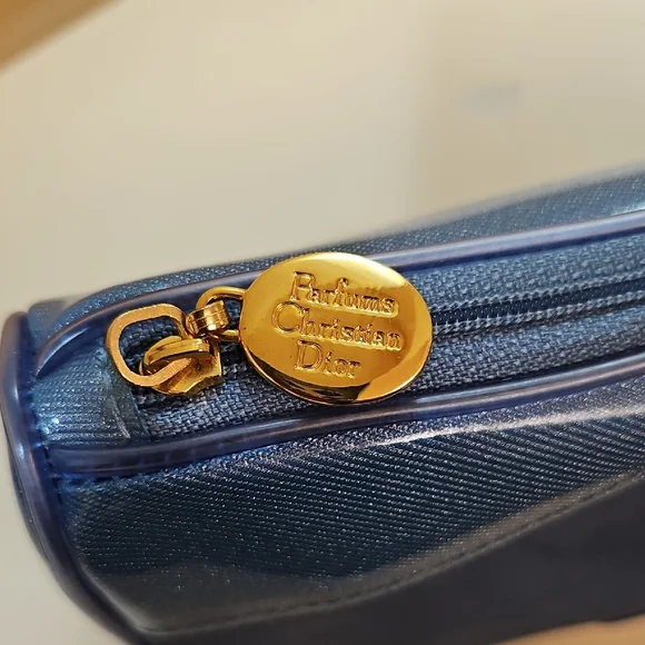 Dior Blue Cosmetic Bag with Gold Accent - Picture 5 of 5